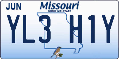 MO license plate YL3H1Y