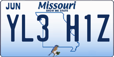 MO license plate YL3H1Z