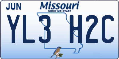 MO license plate YL3H2C
