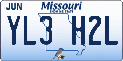 MO license plate YL3H2L