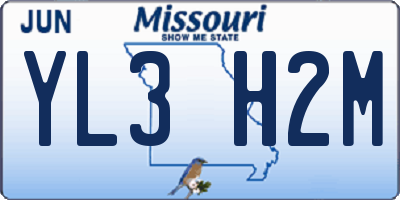 MO license plate YL3H2M