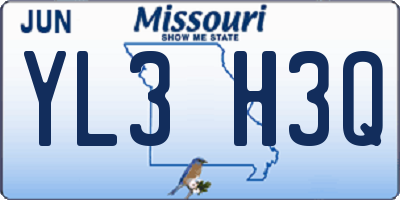 MO license plate YL3H3Q