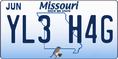 MO license plate YL3H4G