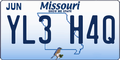 MO license plate YL3H4Q
