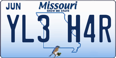 MO license plate YL3H4R