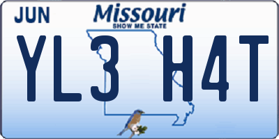 MO license plate YL3H4T