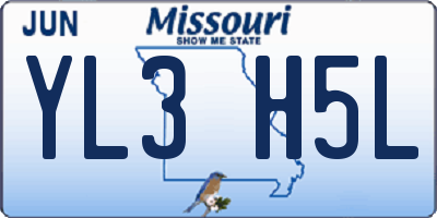 MO license plate YL3H5L
