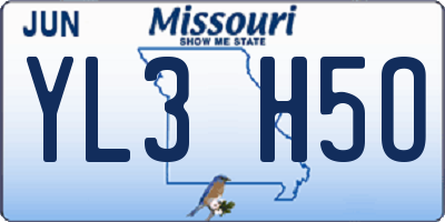 MO license plate YL3H5O