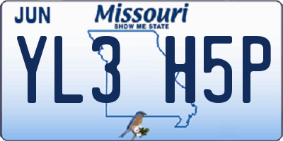MO license plate YL3H5P
