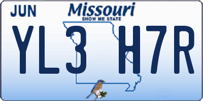 MO license plate YL3H7R