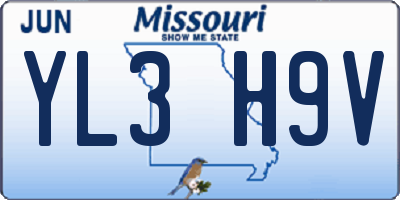 MO license plate YL3H9V