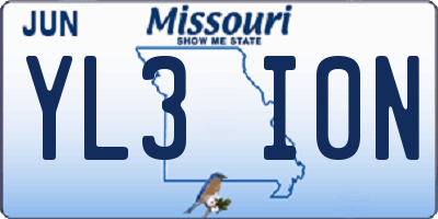 MO license plate YL3I0N