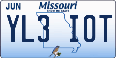 MO license plate YL3I0T