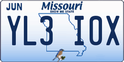 MO license plate YL3I0X
