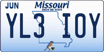 MO license plate YL3I0Y