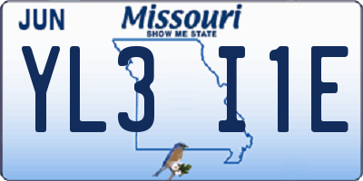 MO license plate YL3I1E