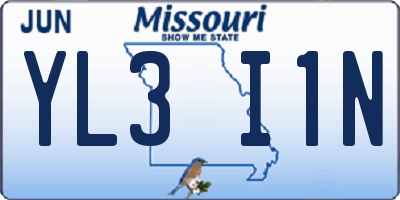 MO license plate YL3I1N