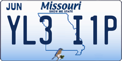 MO license plate YL3I1P