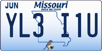 MO license plate YL3I1U