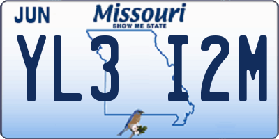 MO license plate YL3I2M