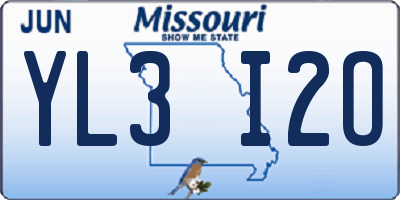 MO license plate YL3I2O