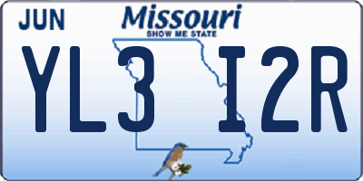 MO license plate YL3I2R