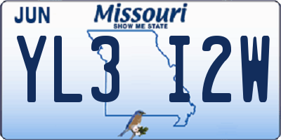 MO license plate YL3I2W