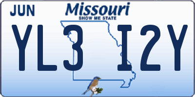 MO license plate YL3I2Y