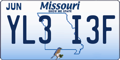 MO license plate YL3I3F