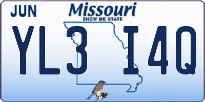 MO license plate YL3I4Q
