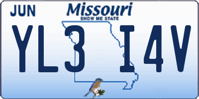 MO license plate YL3I4V