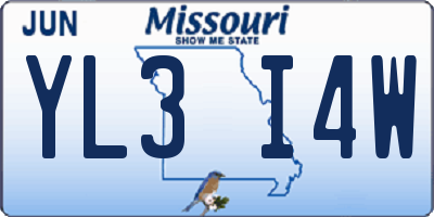 MO license plate YL3I4W