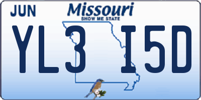 MO license plate YL3I5D