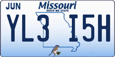 MO license plate YL3I5H