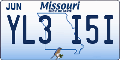 MO license plate YL3I5I