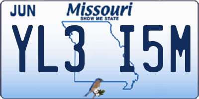 MO license plate YL3I5M