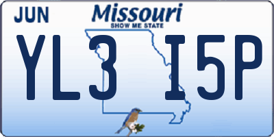 MO license plate YL3I5P