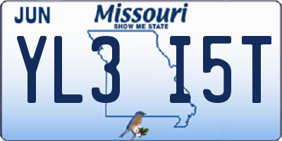 MO license plate YL3I5T
