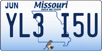 MO license plate YL3I5U