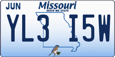 MO license plate YL3I5W