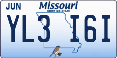 MO license plate YL3I6I