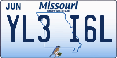 MO license plate YL3I6L