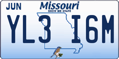 MO license plate YL3I6M