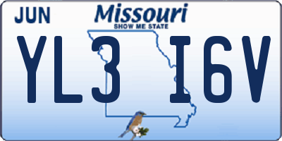 MO license plate YL3I6V