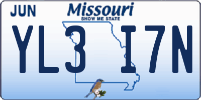 MO license plate YL3I7N