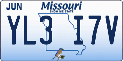 MO license plate YL3I7V