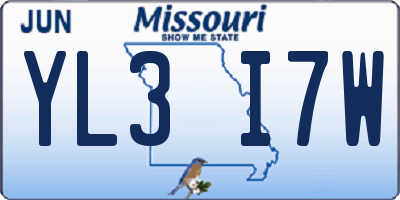 MO license plate YL3I7W