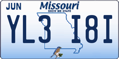 MO license plate YL3I8I