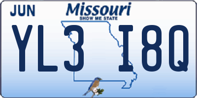 MO license plate YL3I8Q