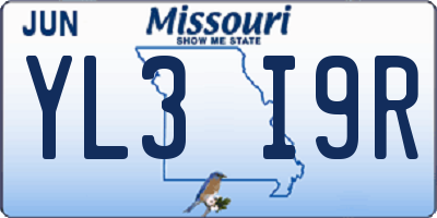 MO license plate YL3I9R